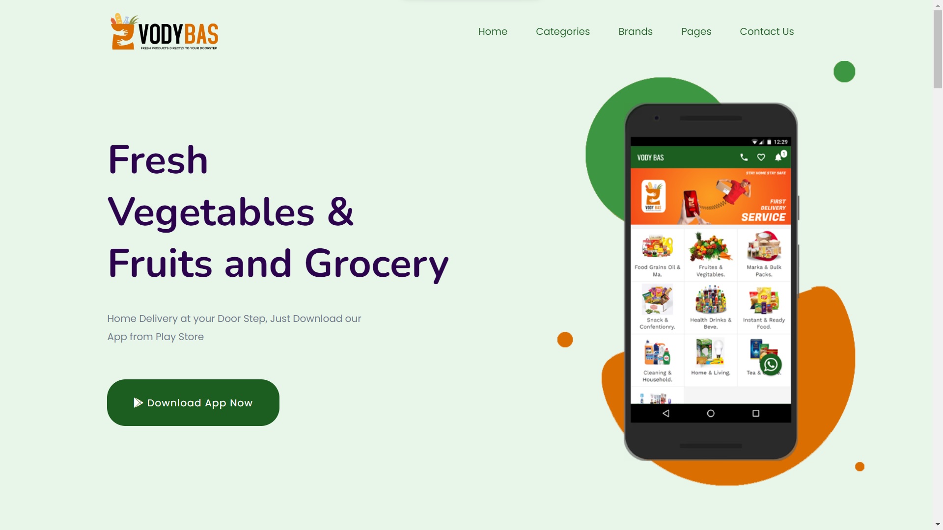 Grocery App Lending Page
